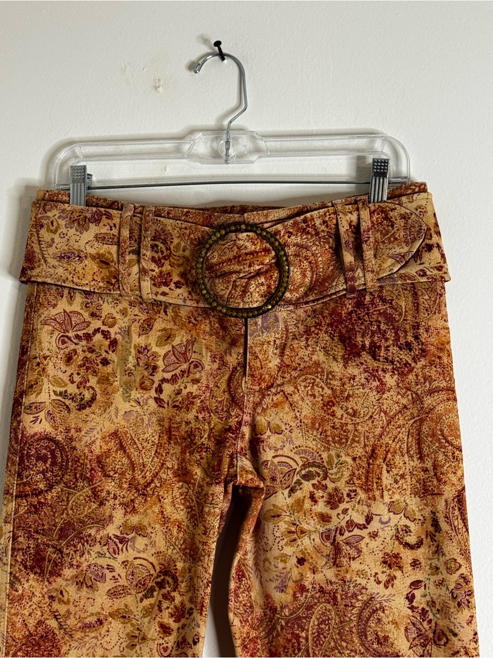 bebe Multi-Tone Paisley Flare Pants - Picture 2 of 9